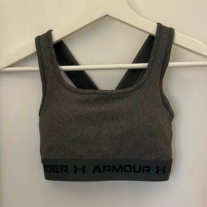 Under Armor Cross-Back Grey Sports Bra